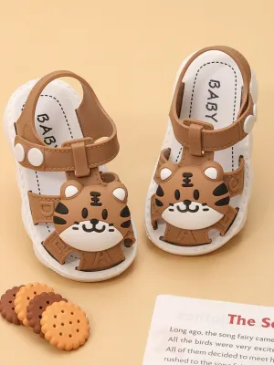 Adorable Tiger Plush Strap Sandals For Boys