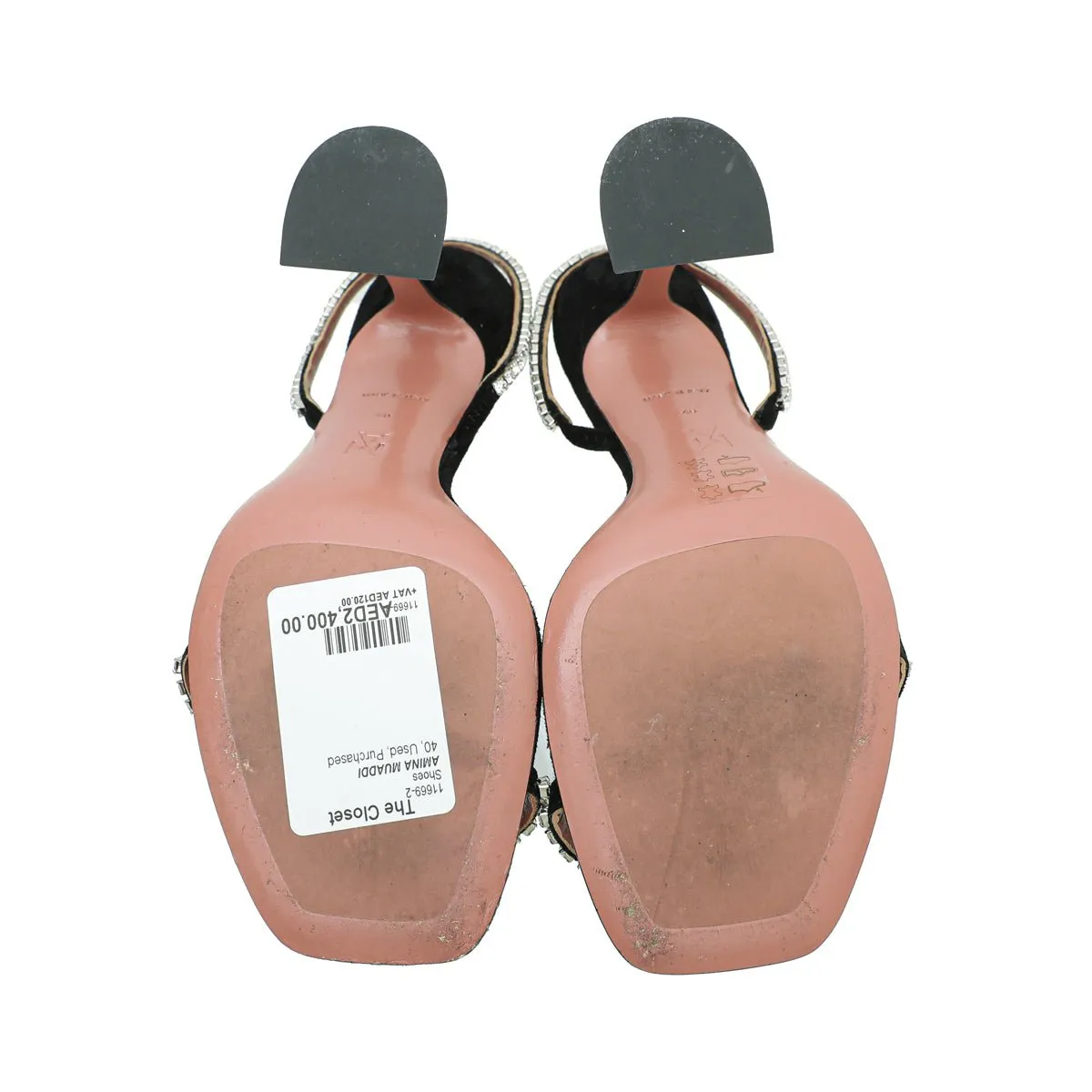 Amina Muaddi Black Gilda Sandals 40