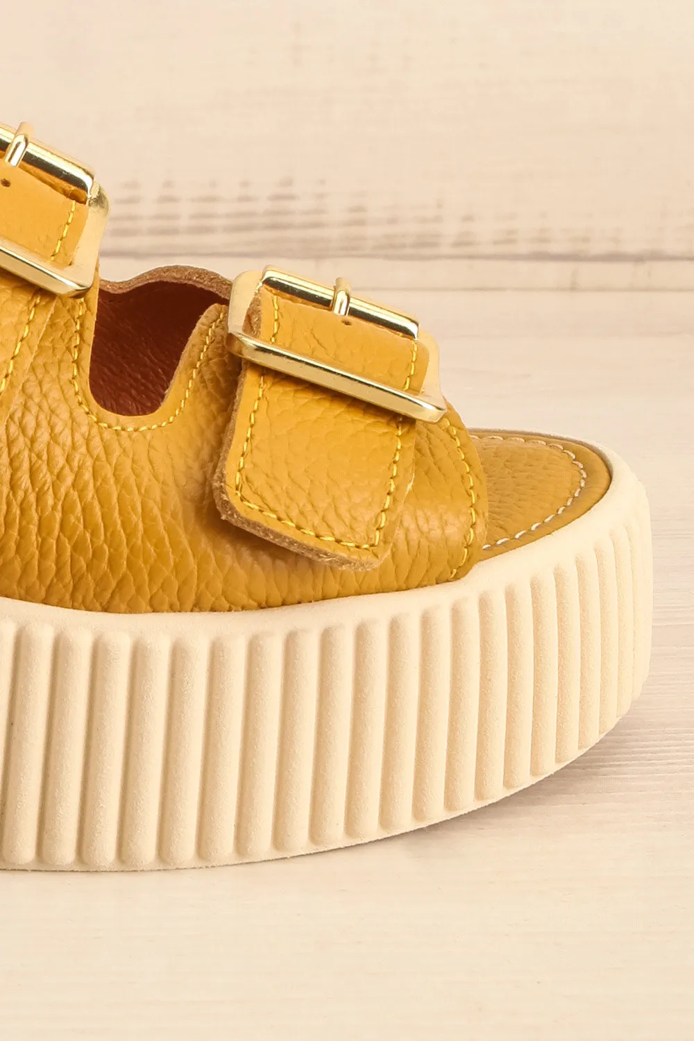 Askham Yellow | Platform Adjustable Sandals