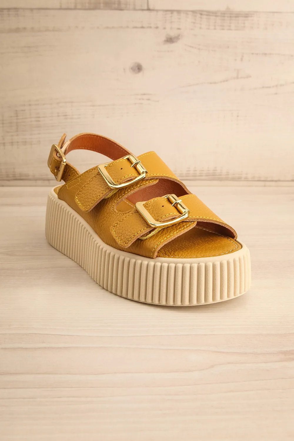 Askham Yellow | Platform Adjustable Sandals