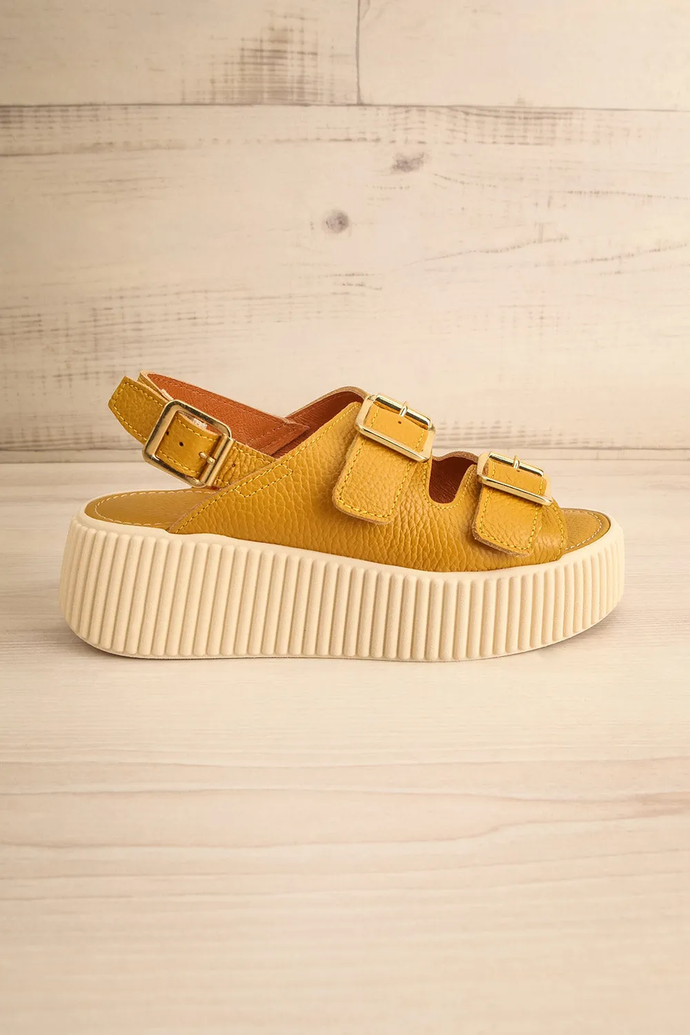 Askham Yellow | Platform Adjustable Sandals