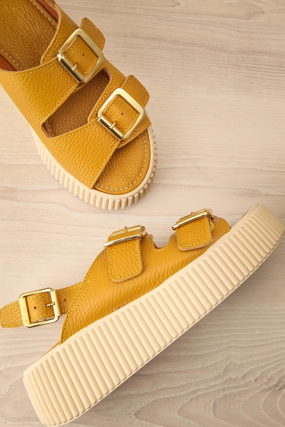 Askham Yellow | Platform Adjustable Sandals