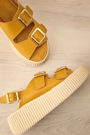 Askham Yellow | Platform Adjustable Sandals
