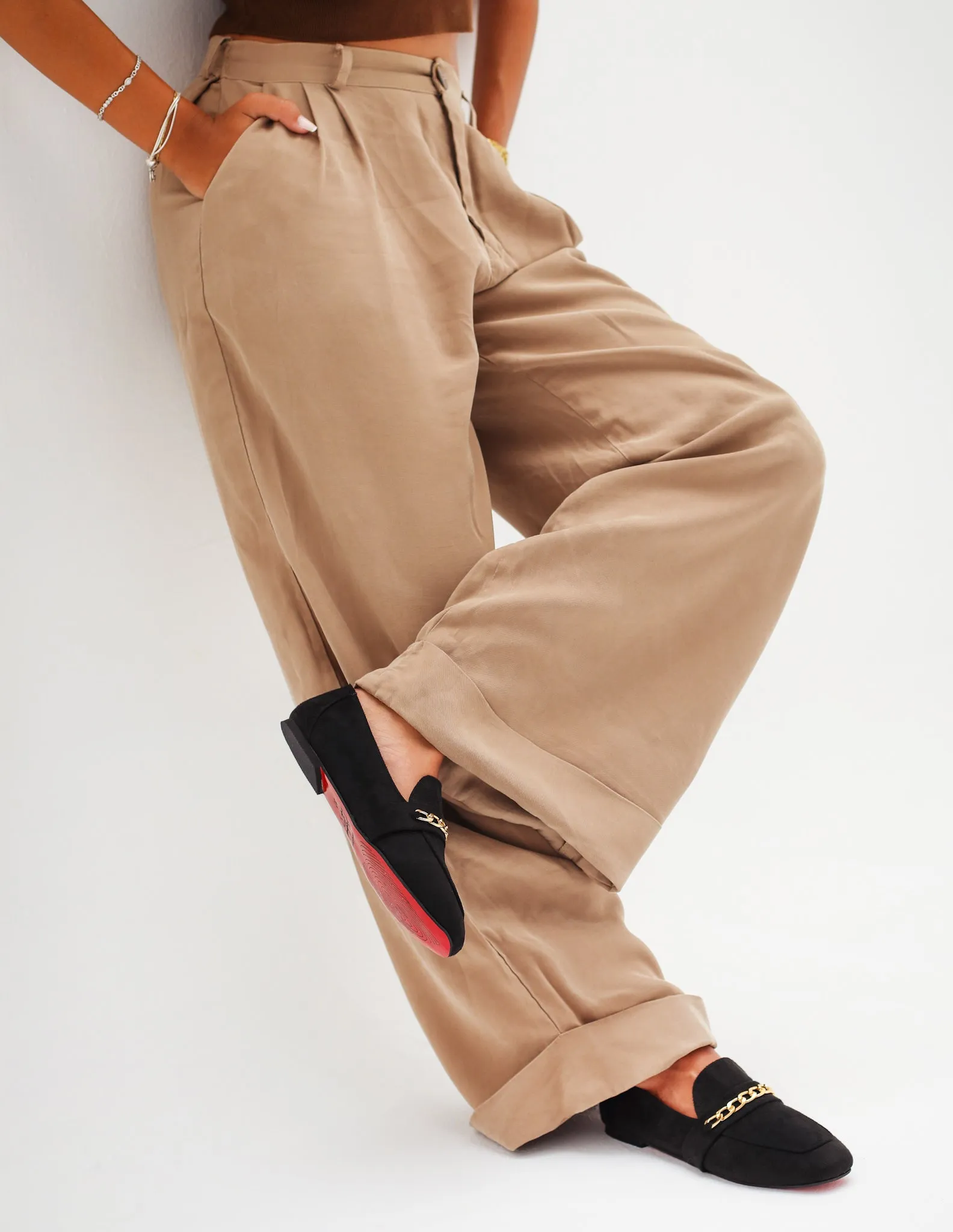 Black Gold Chain Loafers