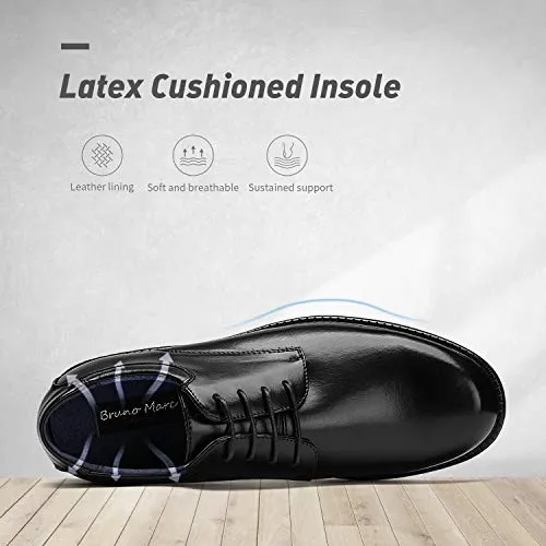 Bruno Marc Men's Downing-02 Black Leather Lined Dress Oxford Shoes Classic Lace Up Formal Size 8 M US