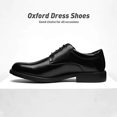 Bruno Marc Men's Downing-02 Black Leather Lined Dress Oxford Shoes Classic Lace Up Formal Size 8 M US