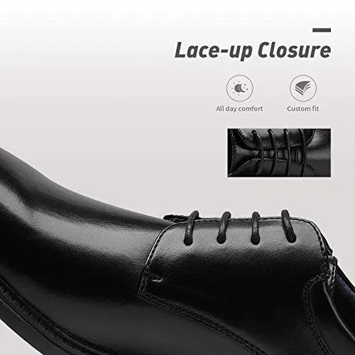 Bruno Marc Men's Downing-02 Black Leather Lined Dress Oxford Shoes Classic Lace Up Formal Size 8 M US