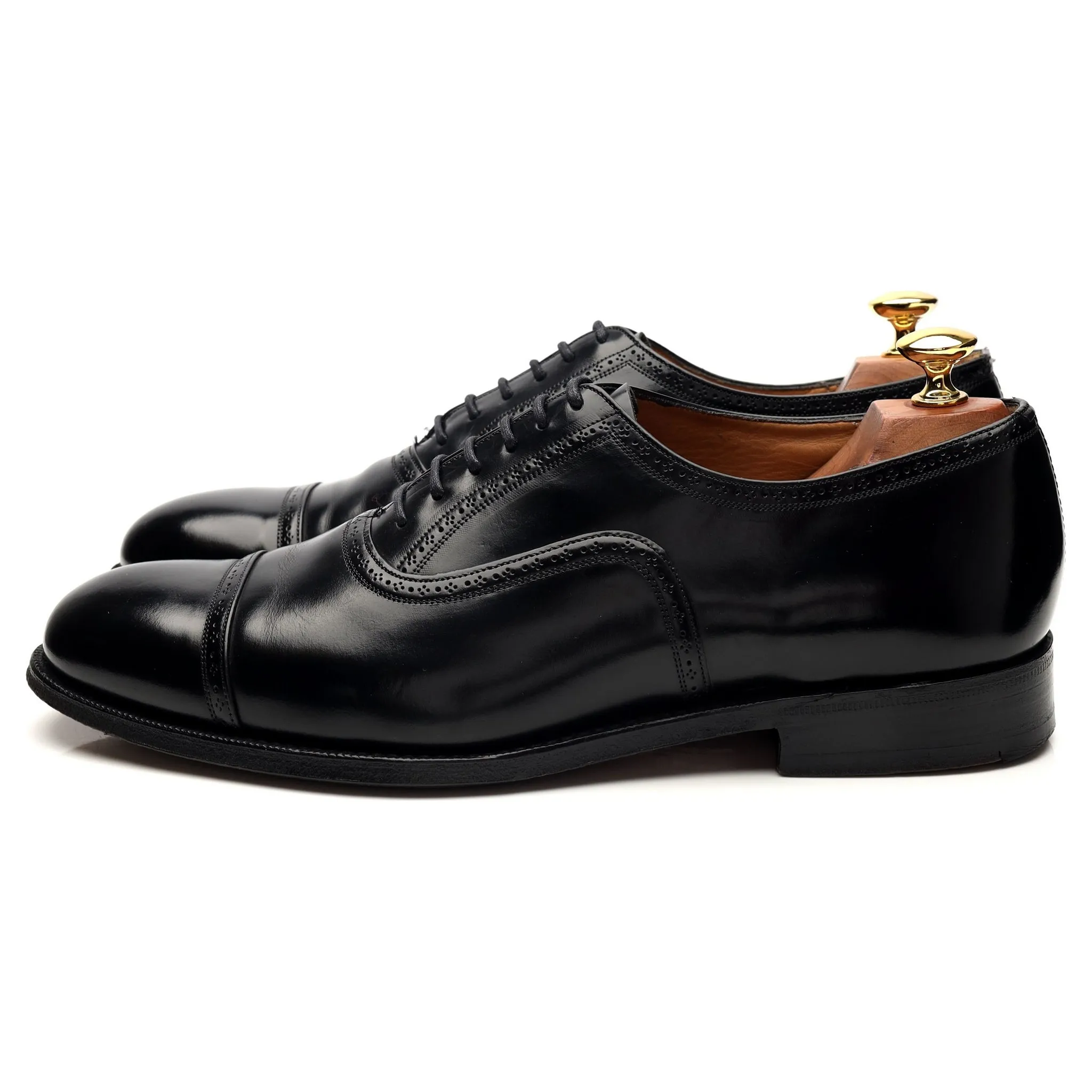 'Charmouth' Black Leather Oxford Brogues UK 9 F