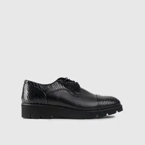 Chunky Sole Dress Oxfords 66292 Black Snake