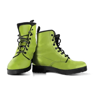 Combat Boots - Apple Green | Vegan Leather Lace Up, Handmade Lace Up Boots, Women's Boots, Custom Shoes, Vegan Leather Shoes