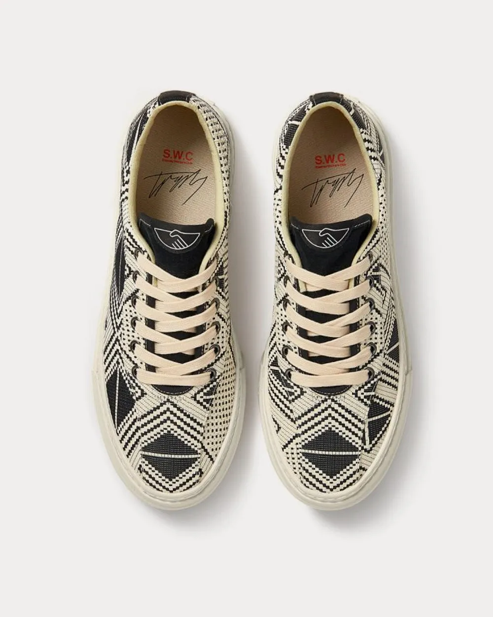 Dellow Trophy Amalsi Woven Ecru Low Top Sneakers