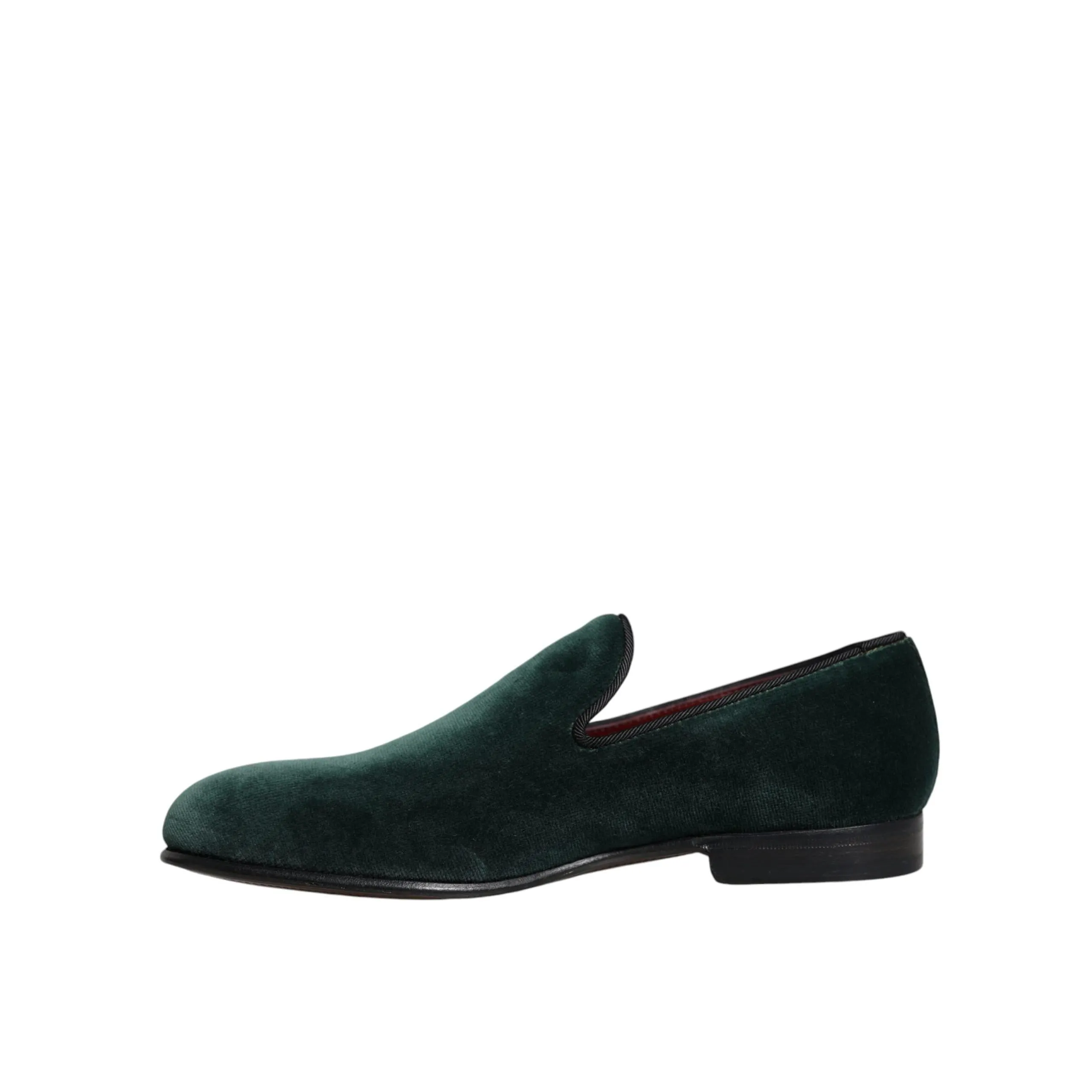 Dolce & Gabbana Green Velvet Slip On Loafers Flats Shoes