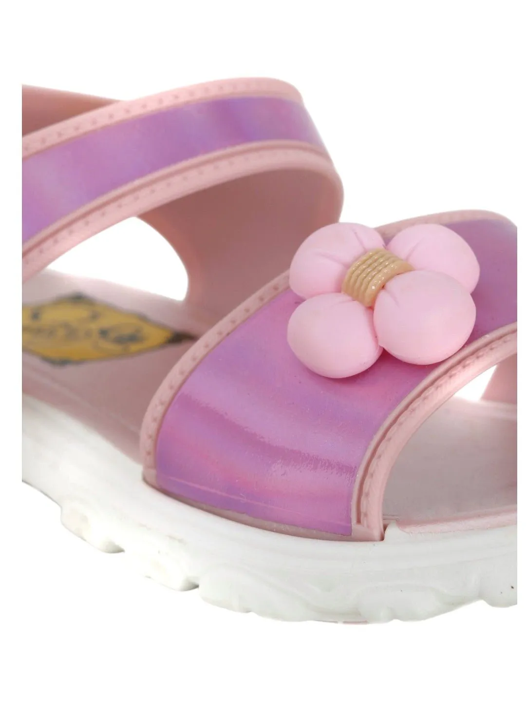 Enchanted Blossom Pink Holographic Flower Sandals