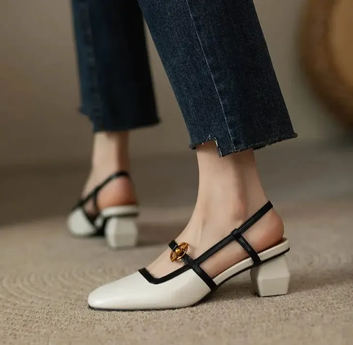 Female Sandals Thick Casual Heel Shoes    B676980
