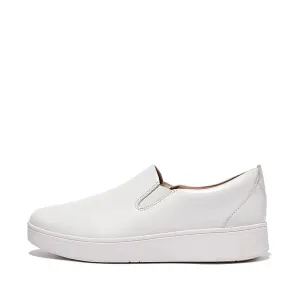 Fitflop Rally Leather Slip on Skate Sneakers Urban White