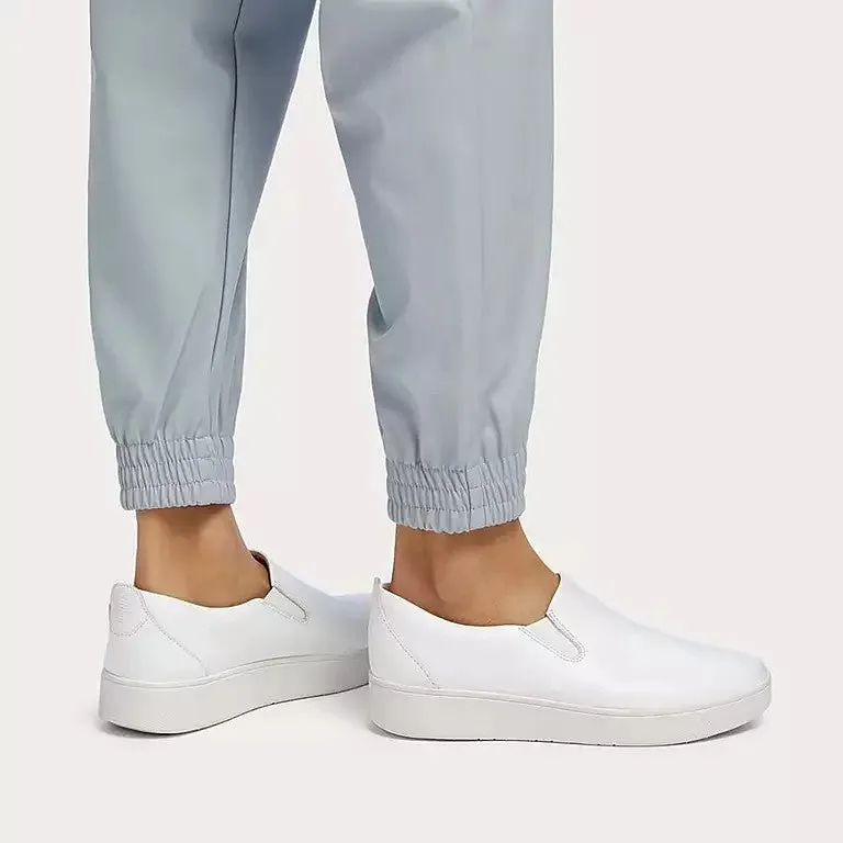 Fitflop Rally Leather Slip on Skate Sneakers Urban White