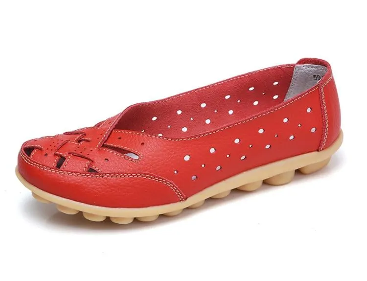Flats Women comfortable Genuine Leather inserts Shoes Ballet Shoes Female pairs cover over travel 1