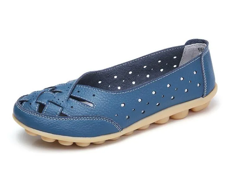 Flats Women comfortable Genuine Leather inserts Shoes Ballet Shoes Female pairs cover over travel 1