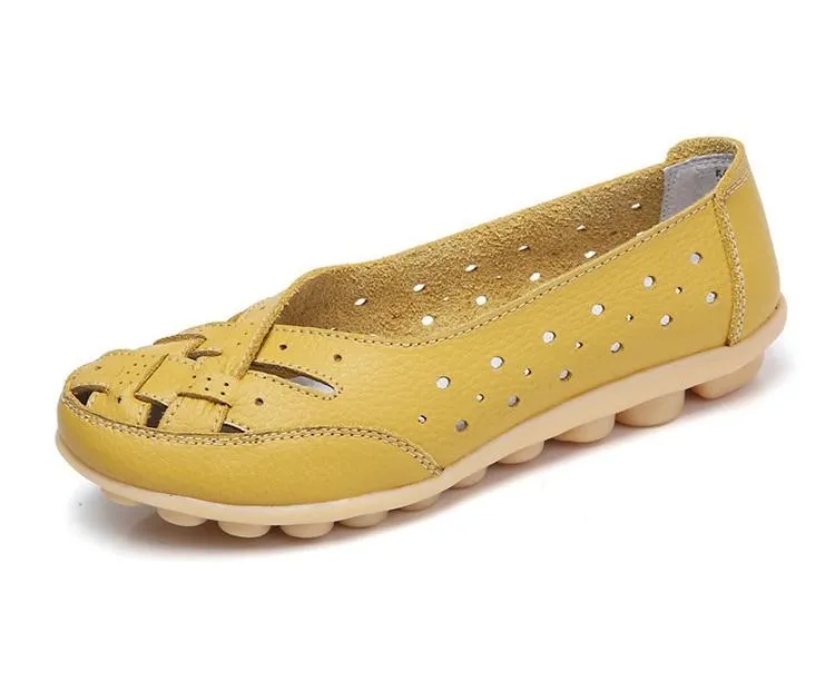 Flats Women comfortable Genuine Leather inserts Shoes Ballet Shoes Female pairs cover over travel 1