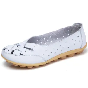 Flats Women comfortable Genuine Leather inserts Shoes Ballet Shoes Female pairs cover over travel 1