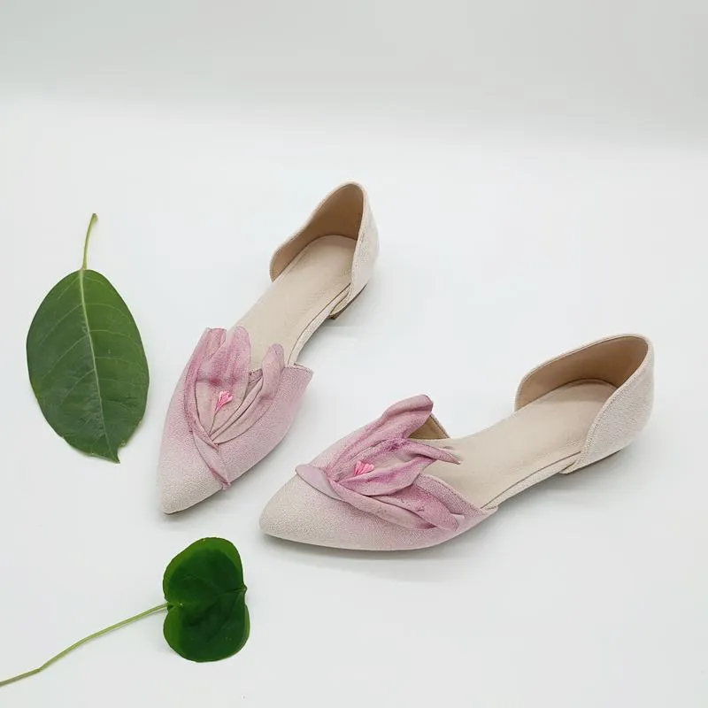 Flower Design Women Fashion Comfortable Soft Jelly Flat Shoes Two Piece Lady Flats Cute Sweet Low Heel Shoes Slip-on Loafers
