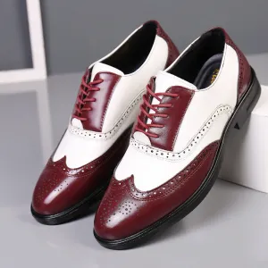 Handmade Genuine Leather Wing Tip Lace Up Stylish Shoes For Men