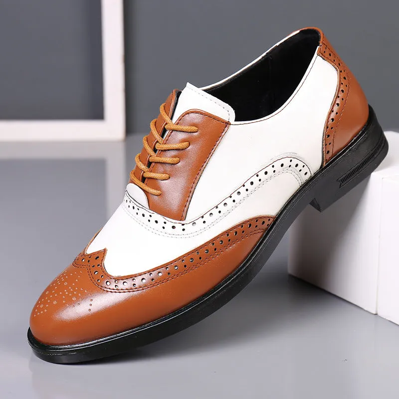 Handmade Genuine Leather Wing Tip Lace Up Stylish Shoes For Men