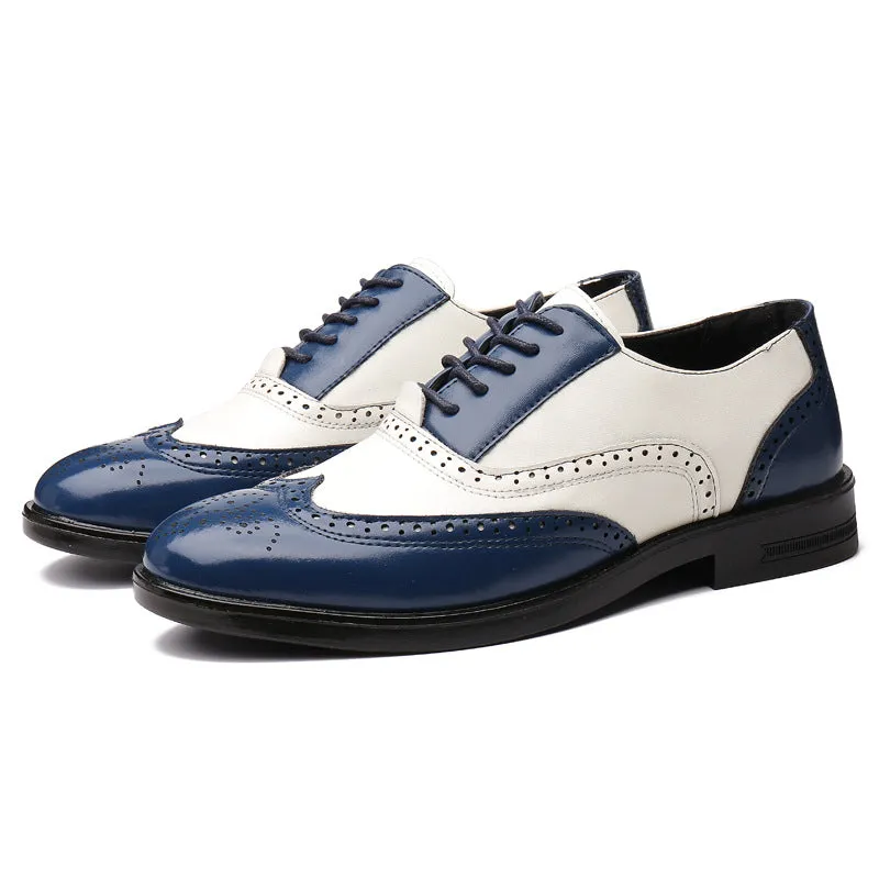 Handmade Genuine Leather Wing Tip Lace Up Stylish Shoes For Men