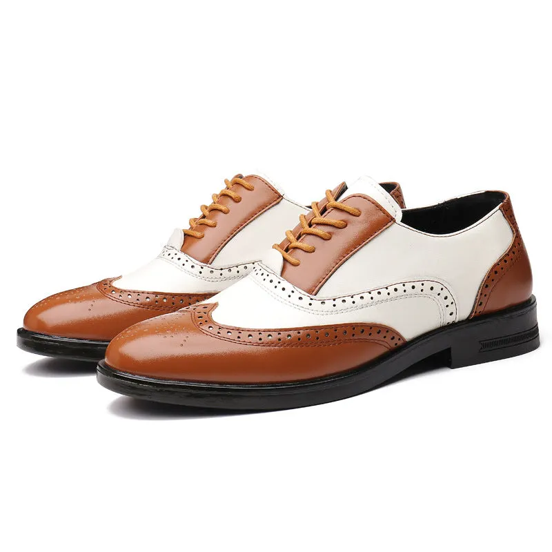 Handmade Genuine Leather Wing Tip Lace Up Stylish Shoes For Men