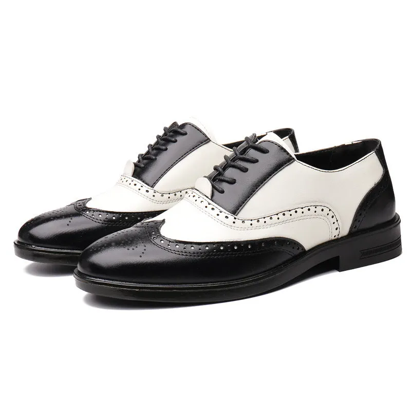 Handmade Genuine Leather Wing Tip Lace Up Stylish Shoes For Men