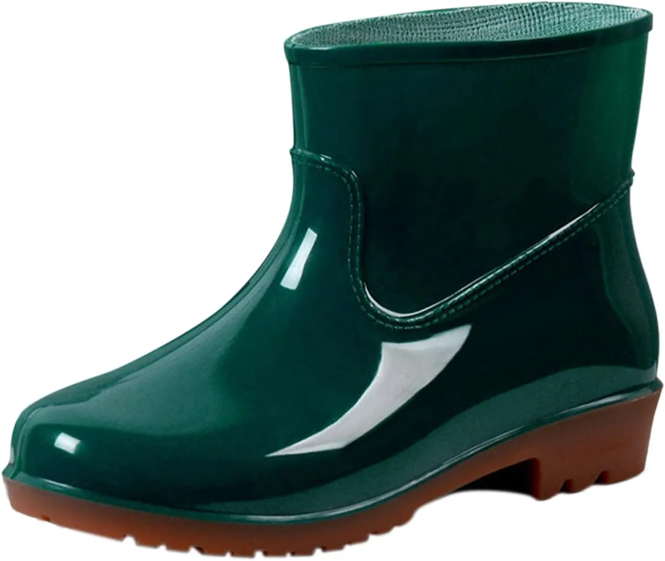 Hbeylia Women's Short Rain Boots Rubber Waterproof Garden Shoes Anti-Slipping Rainboots Ankle Booties Rain Footwear Outdoor Work Shoes For Yard Gardening Muck Mud Working Camping Lawn Care