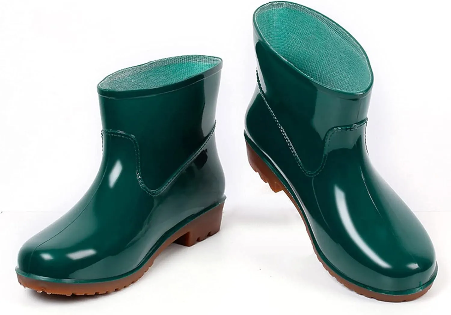 Hbeylia Women's Short Rain Boots Rubber Waterproof Garden Shoes Anti-Slipping Rainboots Ankle Booties Rain Footwear Outdoor Work Shoes For Yard Gardening Muck Mud Working Camping Lawn Care
