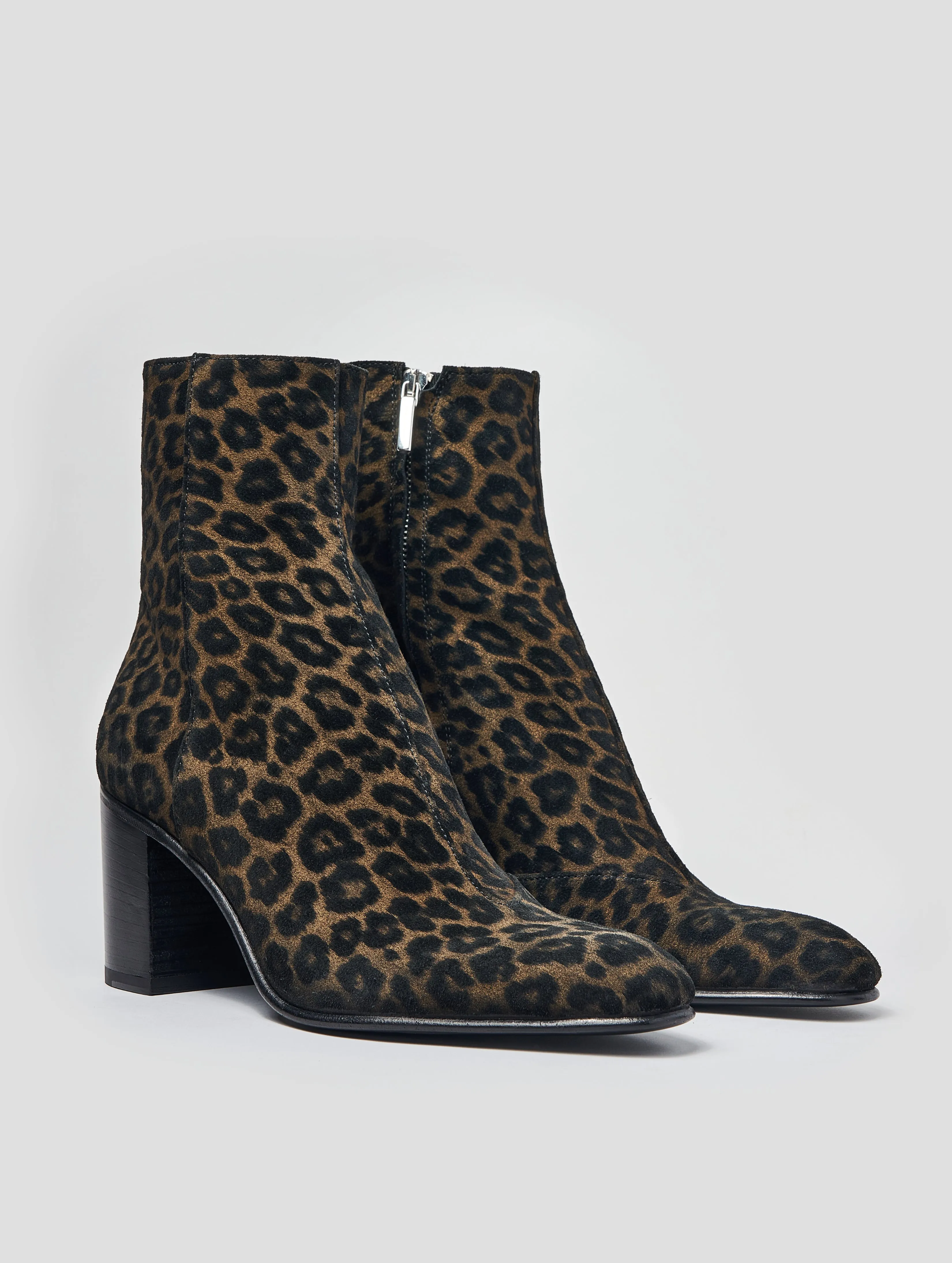 JANIS 80MM ANKLE BOOT IN LEOPARD SUEDE