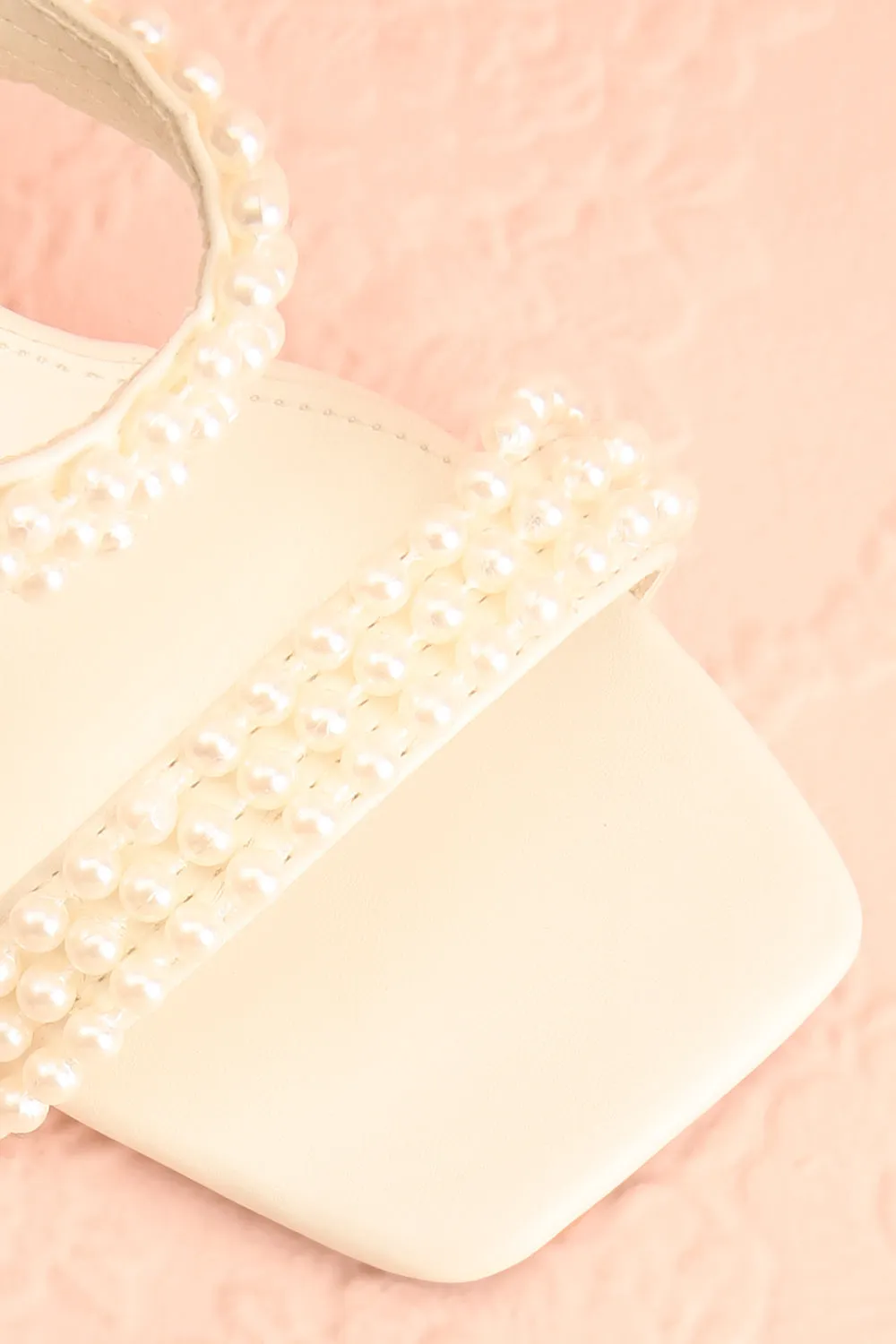 Kyraline | White Strappy Sandals w/ Pearls