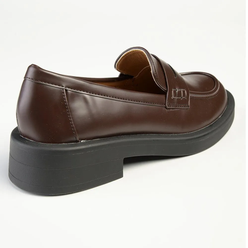 Madison Blessing - Cut Out Saddle Loafer  - Dark Brown