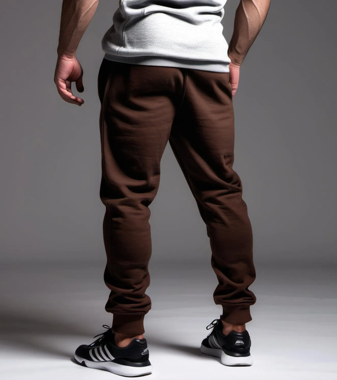 Men's brown Cotton Terry Track pants