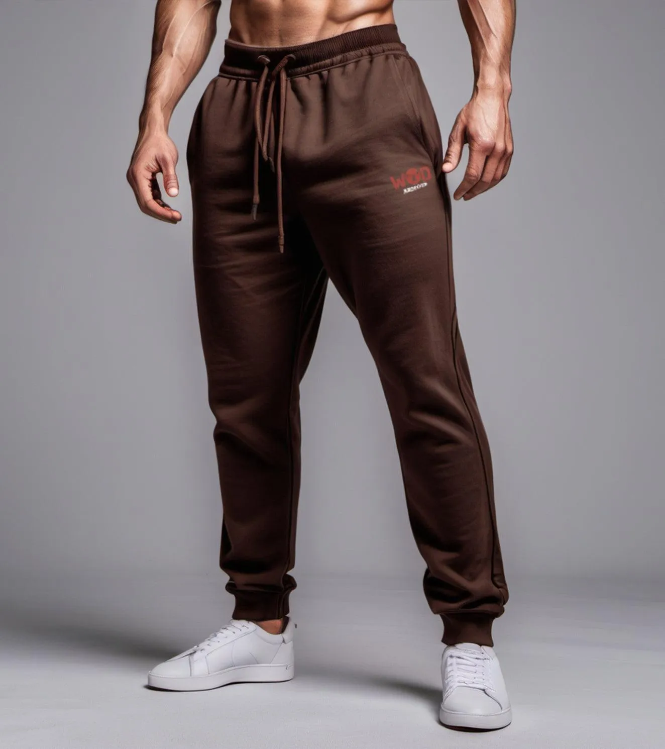 Men's brown Cotton Terry Track pants