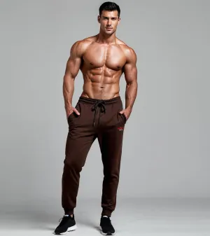 Men's brown Cotton Terry Track pants