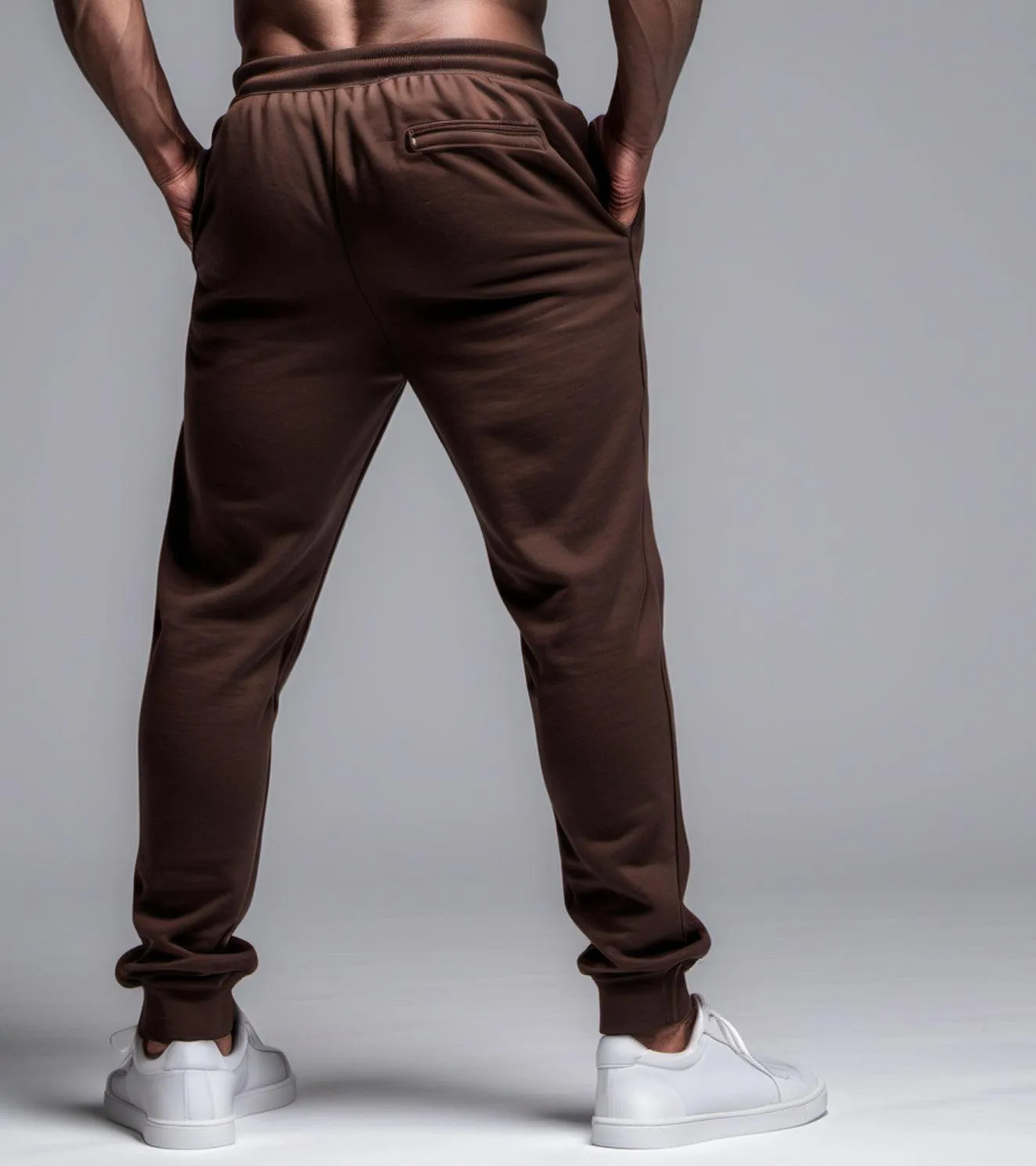 Men's brown Cotton Terry Track pants