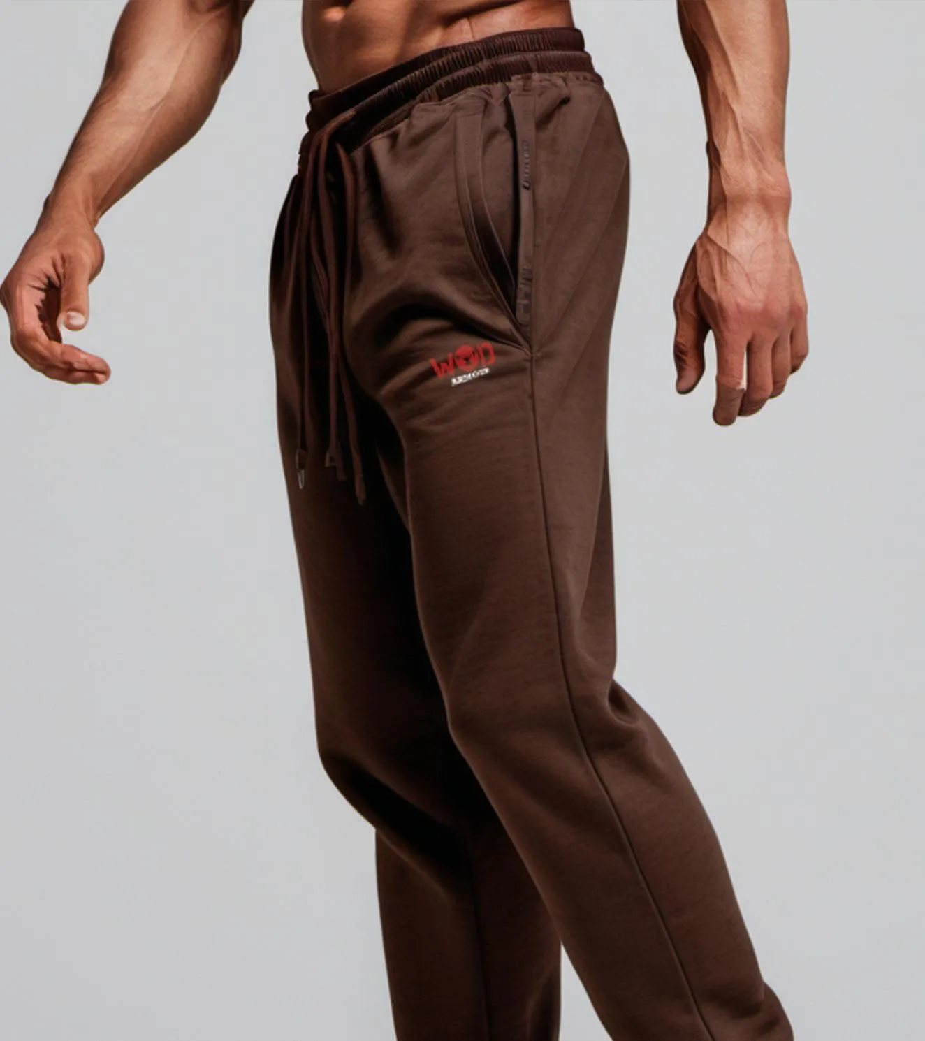 Men's brown Cotton Terry Track pants