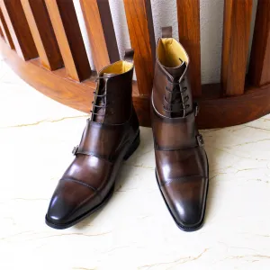 Men's Cowhide High Top Business Shoes