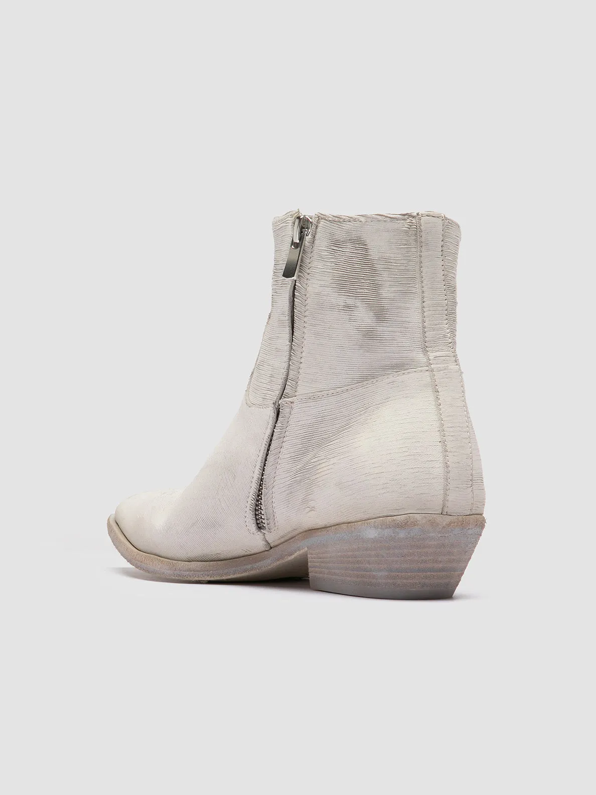 NOELIE DD 102 - White Leather Zipped Boots