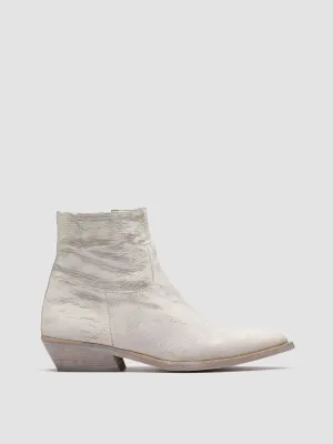 NOELIE DD 102 - White Leather Zipped Boots