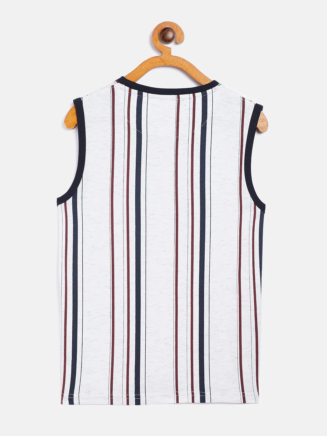 Off White Striped Active T-Shirt