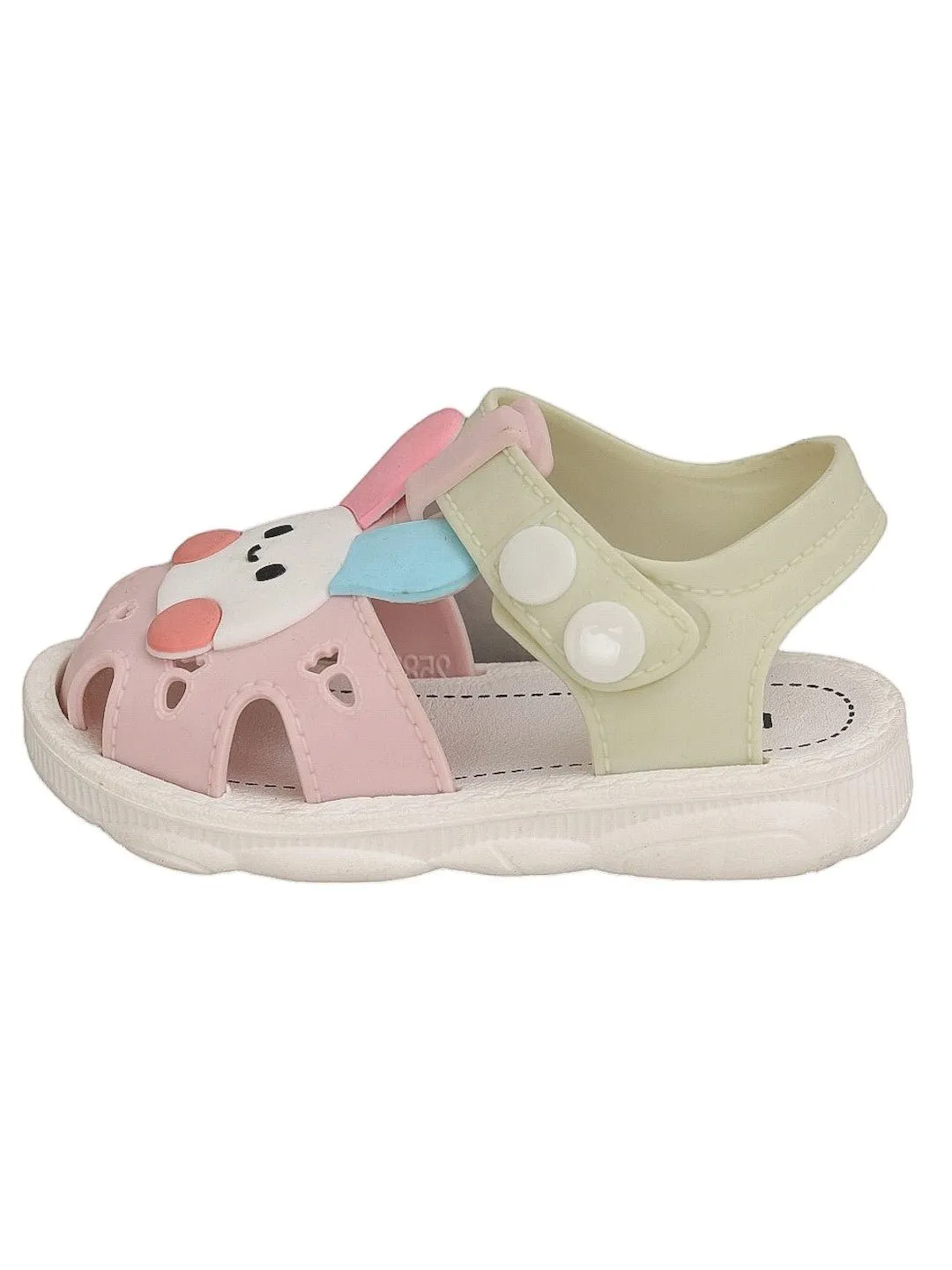 Pastel Bunny Delight Sandals, Dual-Tone with Comfort Strap For Girls