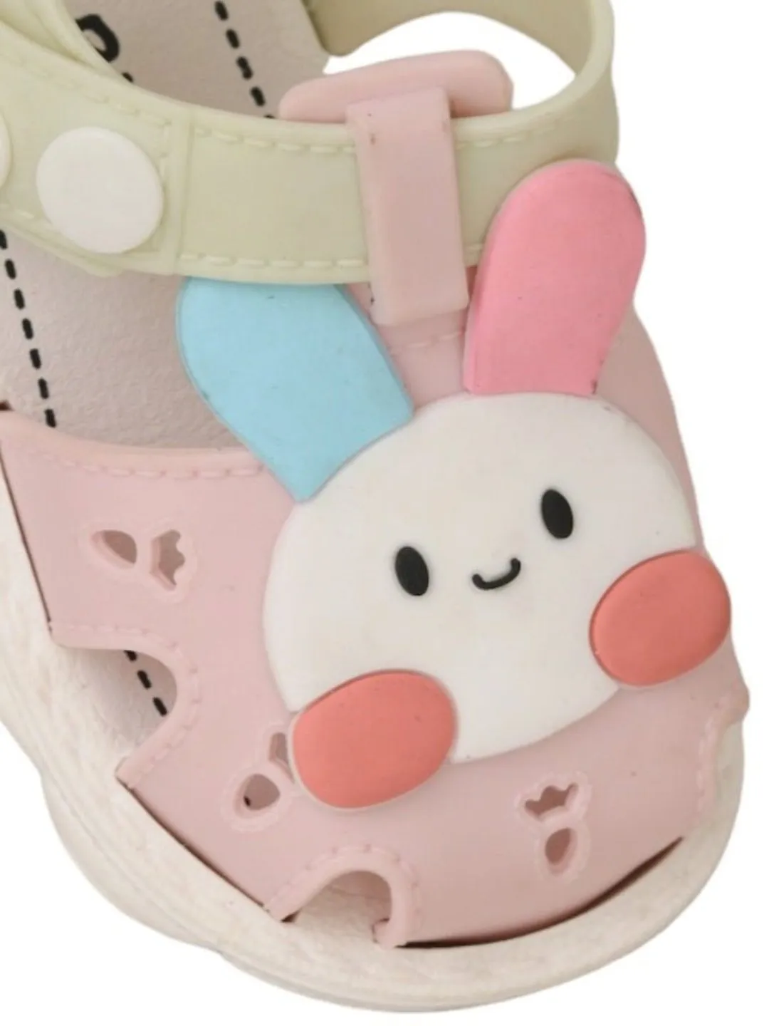 Pastel Bunny Delight Sandals, Dual-Tone with Comfort Strap For Girls