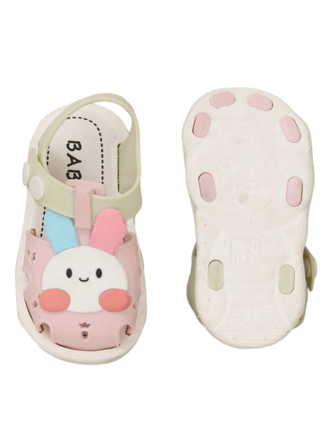 Pastel Bunny Delight Sandals, Dual-Tone with Comfort Strap For Girls