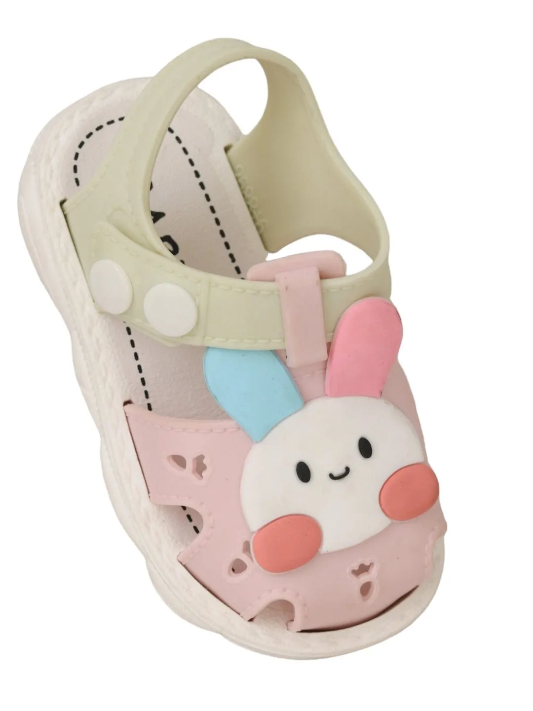 Pastel Bunny Delight Sandals, Dual-Tone with Comfort Strap For Girls