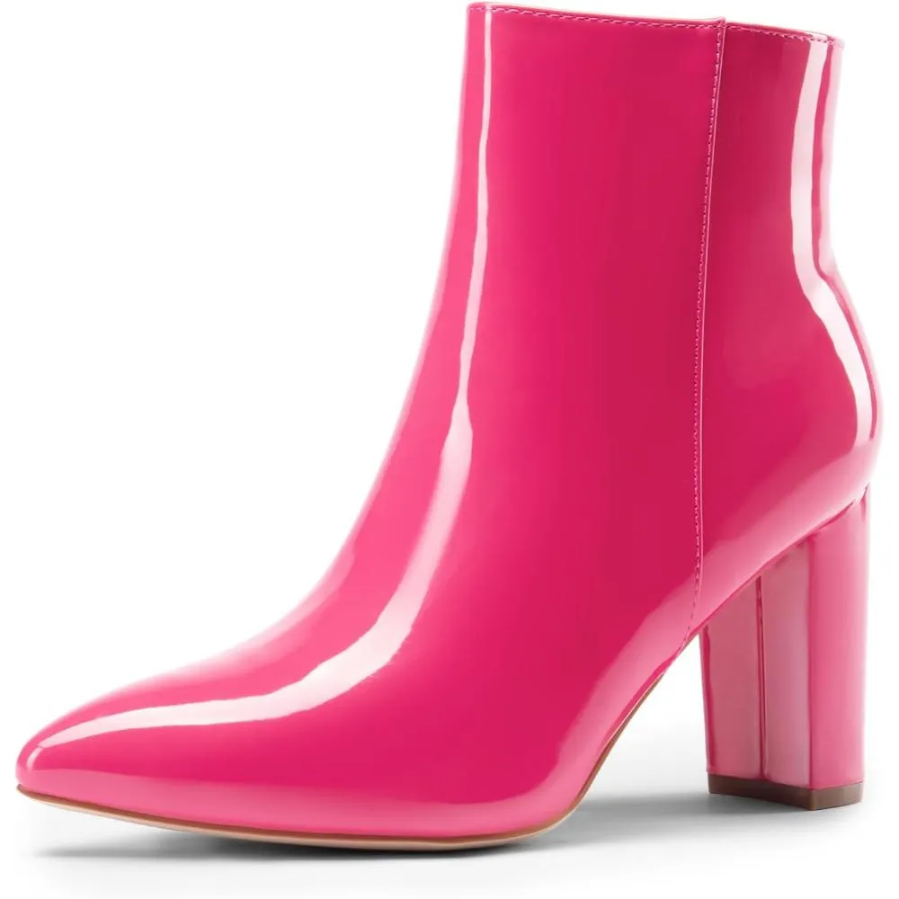 Pointed Design Block Style Boots