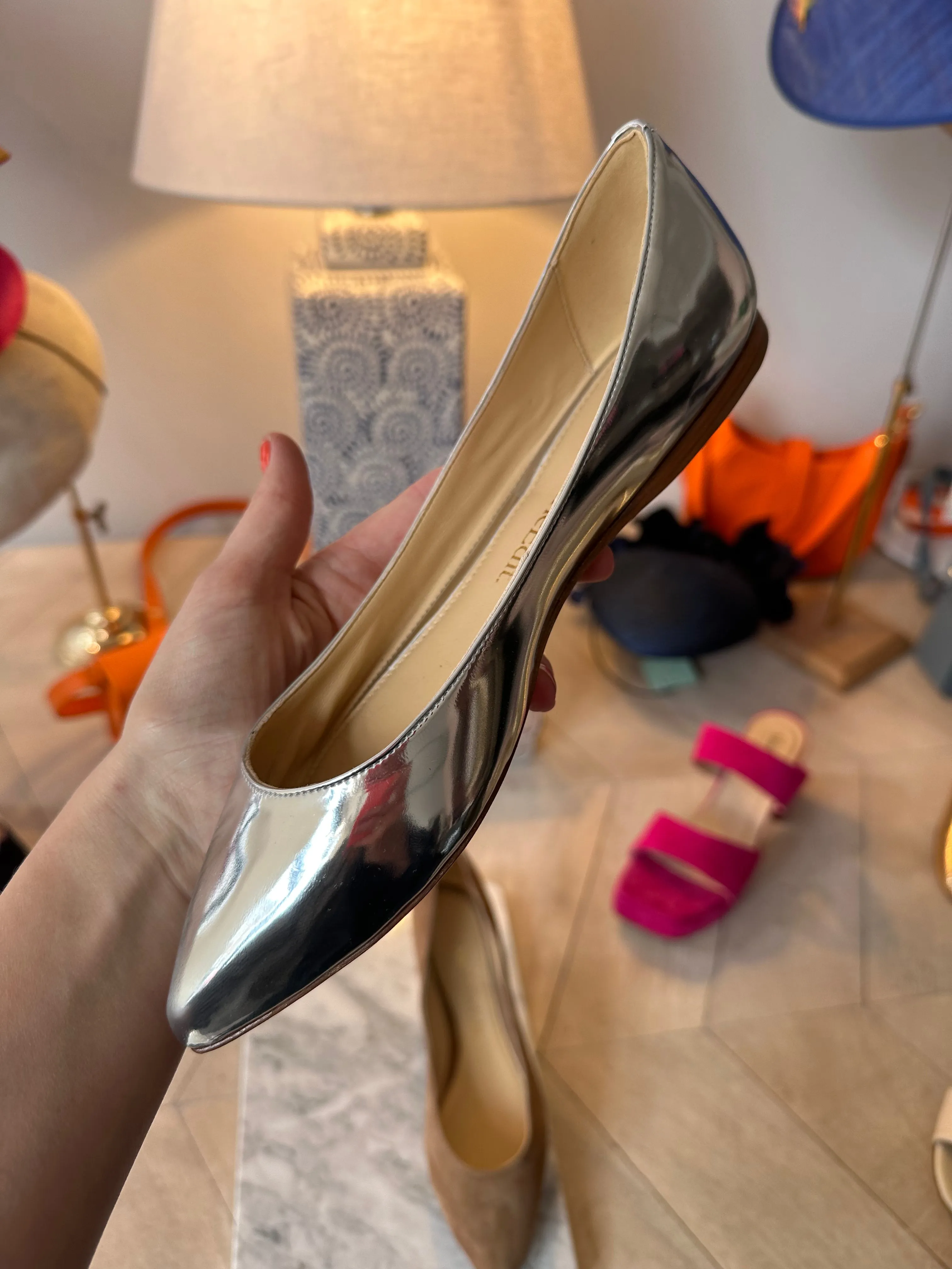 Raffa ballerina silver flat